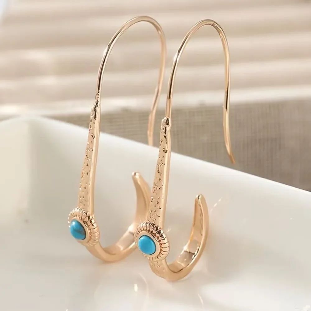 Boho stone earringsā#2397